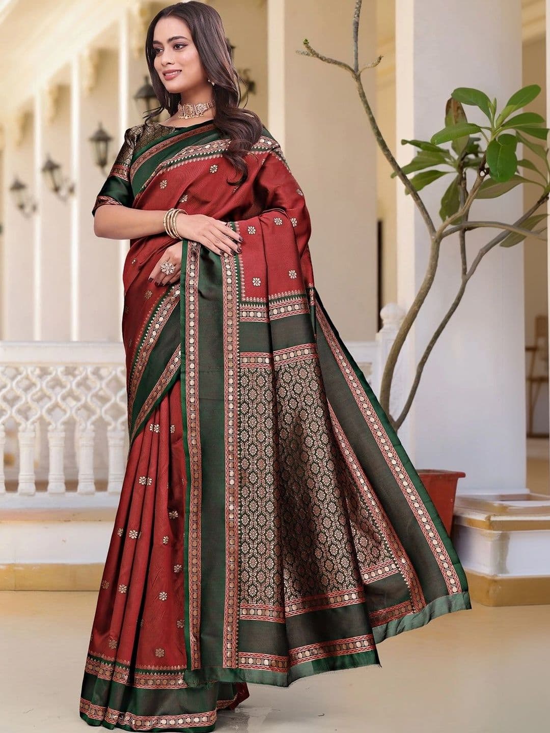 KALINI Woven Design Zari Silk Blend Saree thumbnail 3