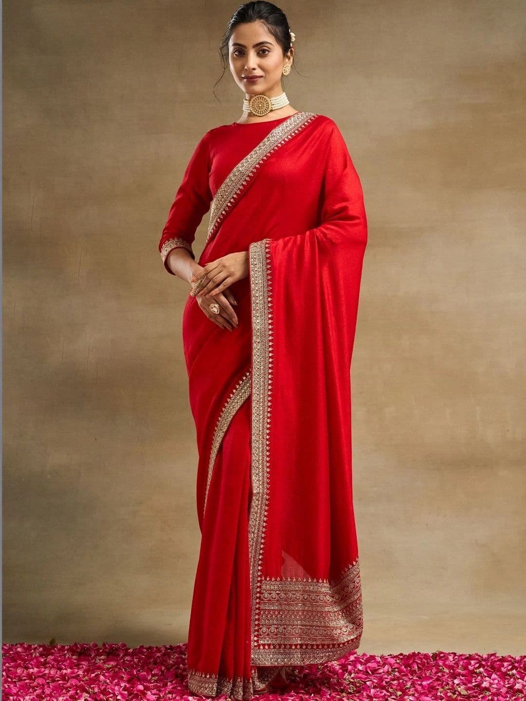 kasee Embroidered Silk Blend Designer Saree thumbnail 2
