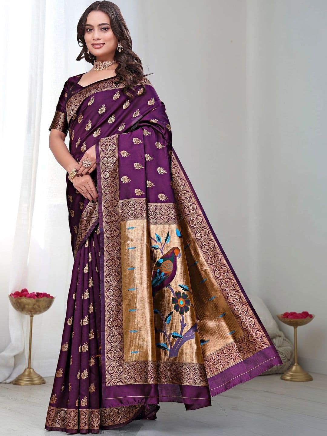 KALINI Woven Design Zari Silk Blend Saree thumbnail 6