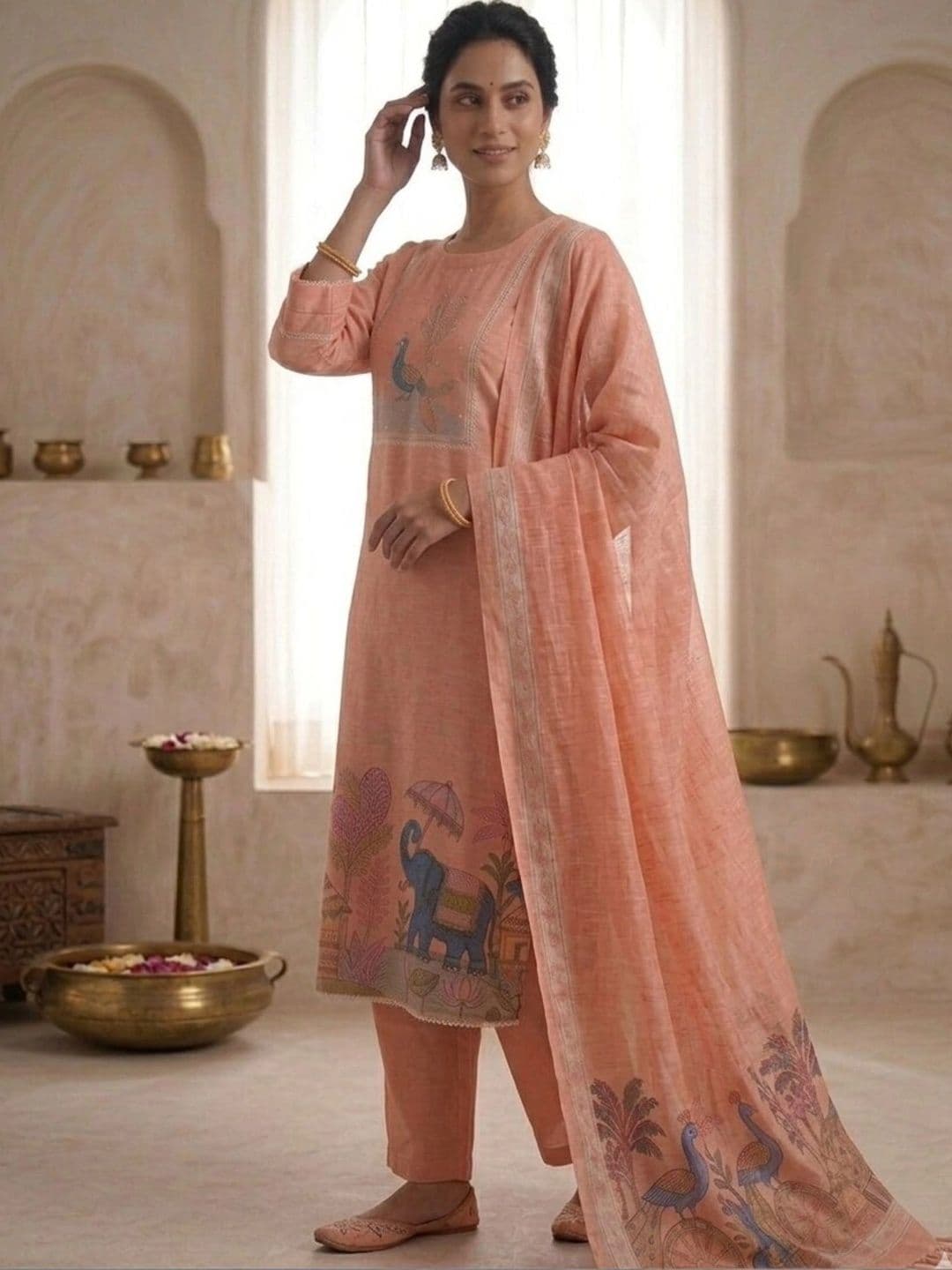 Haranozy Printed Pure Cotton Semi-Stitched Dress Material thumbnail 7