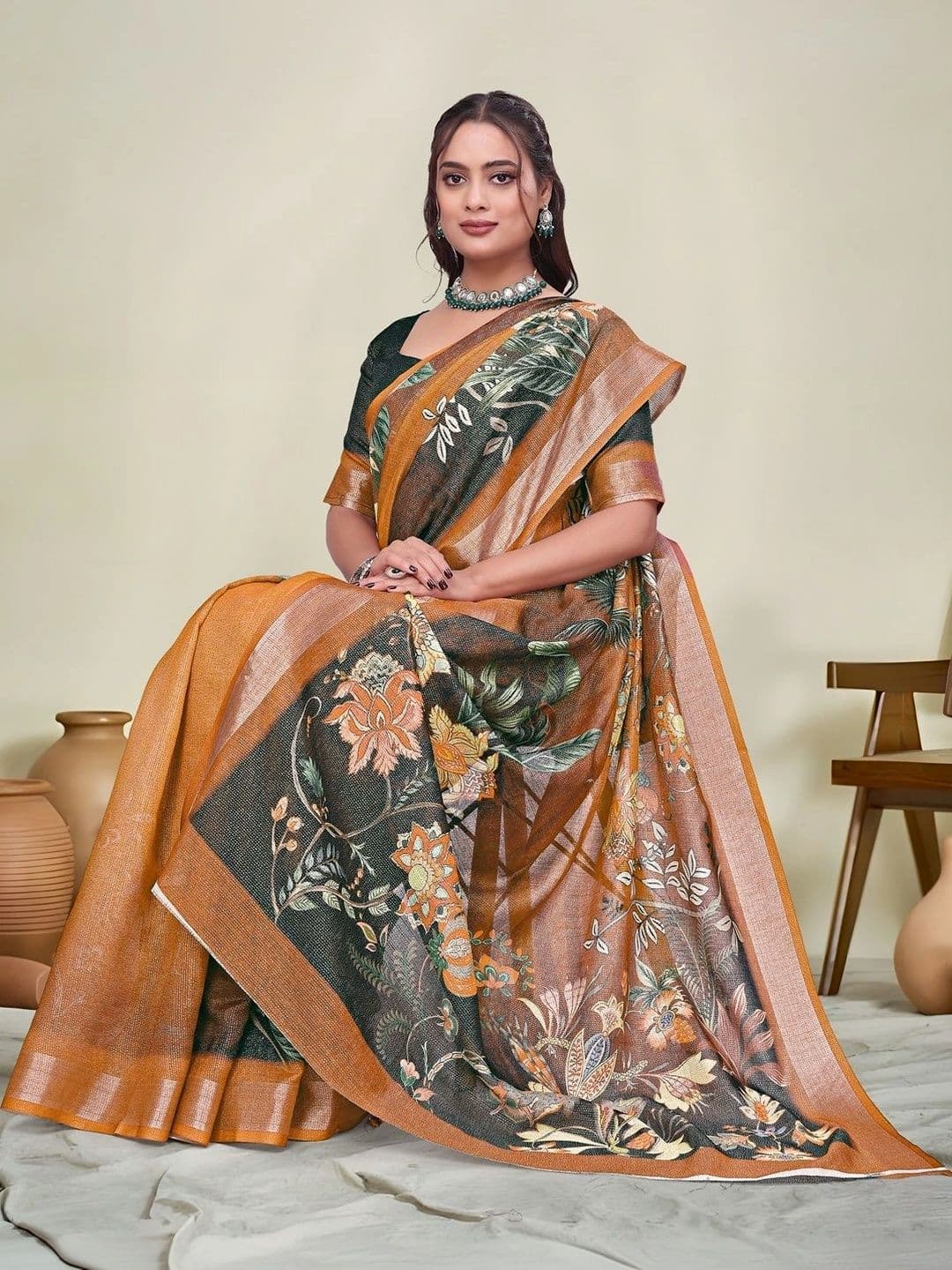 KALINI Floral Saree thumbnail 5