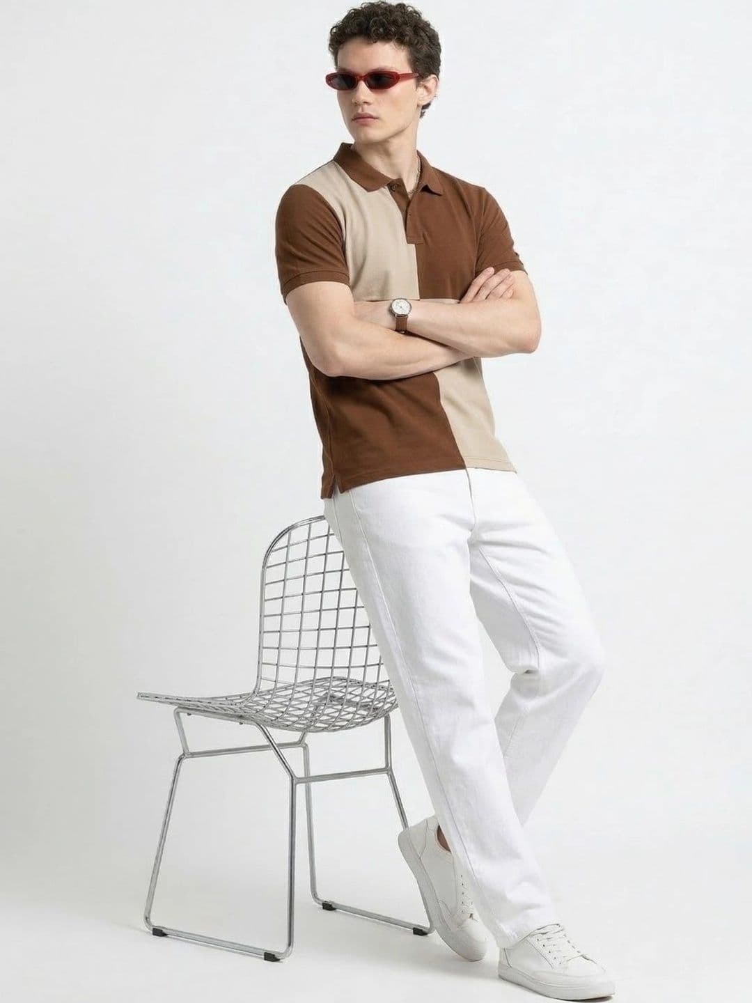 Kook N Keech Men Colourblocked Polo Collar T-shirt - view 1