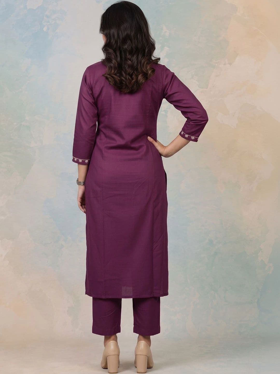 AADVIKA Women Ethnic Motifs Regular Thread Work Kurta with Trousers & With Dupatta thumbnail 3