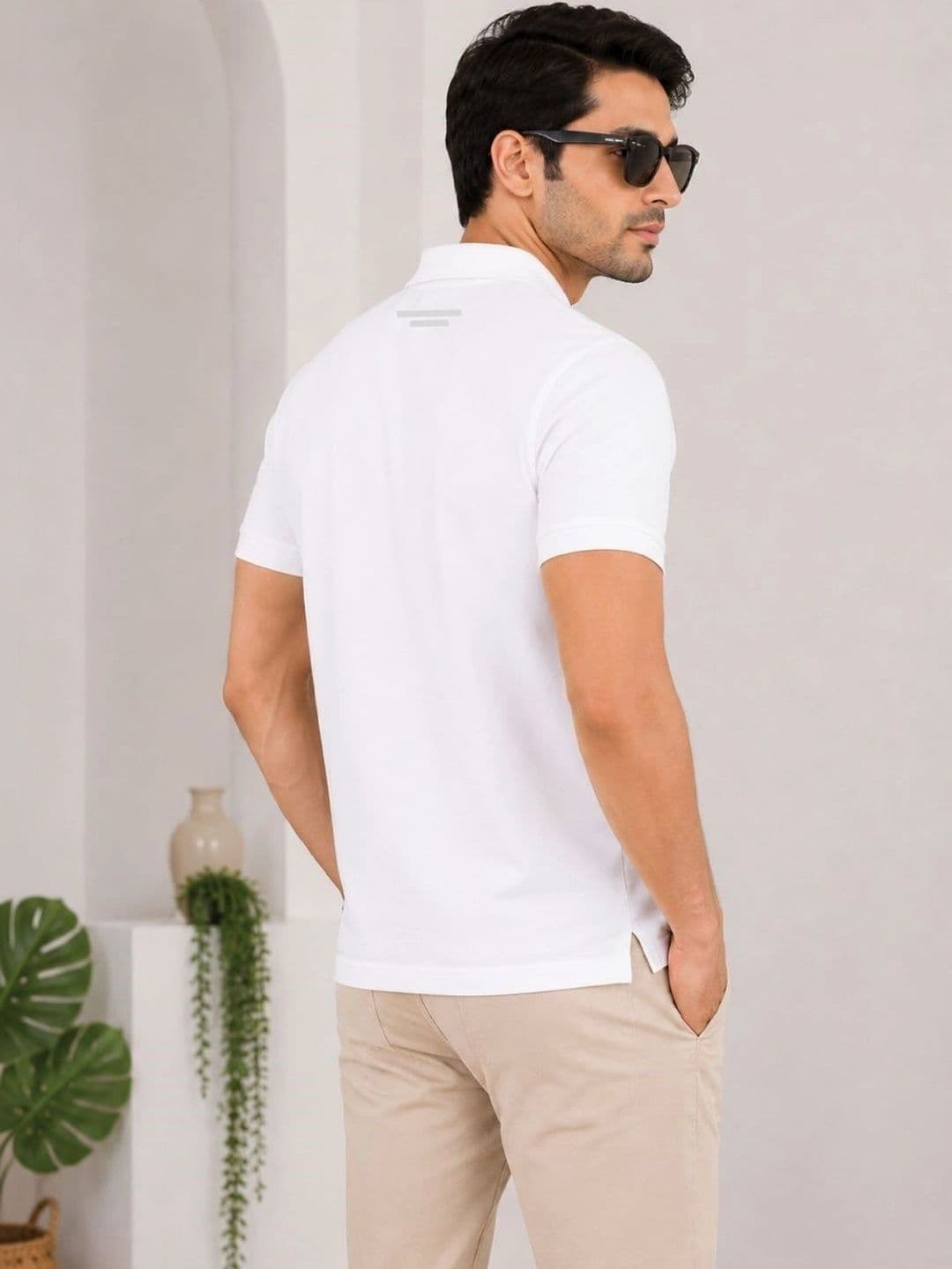 VELS CLOTHING Men Brand Logo Polo Collar Bio Finish T-shirt thumbnail 2