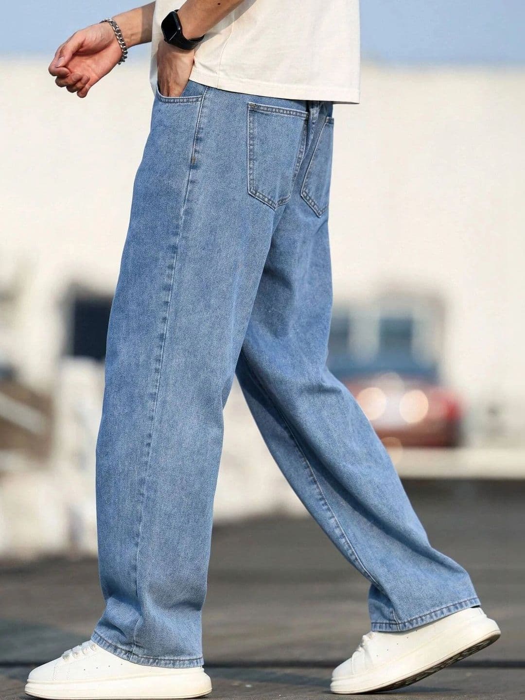 UNIFAV FASHION Men Boyfriend Fit Mid-Rise Jeans thumbnail 3