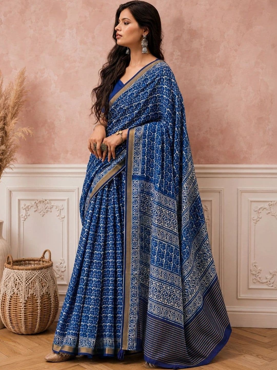 all about you Silk Cotton Designer Saree thumbnail 6