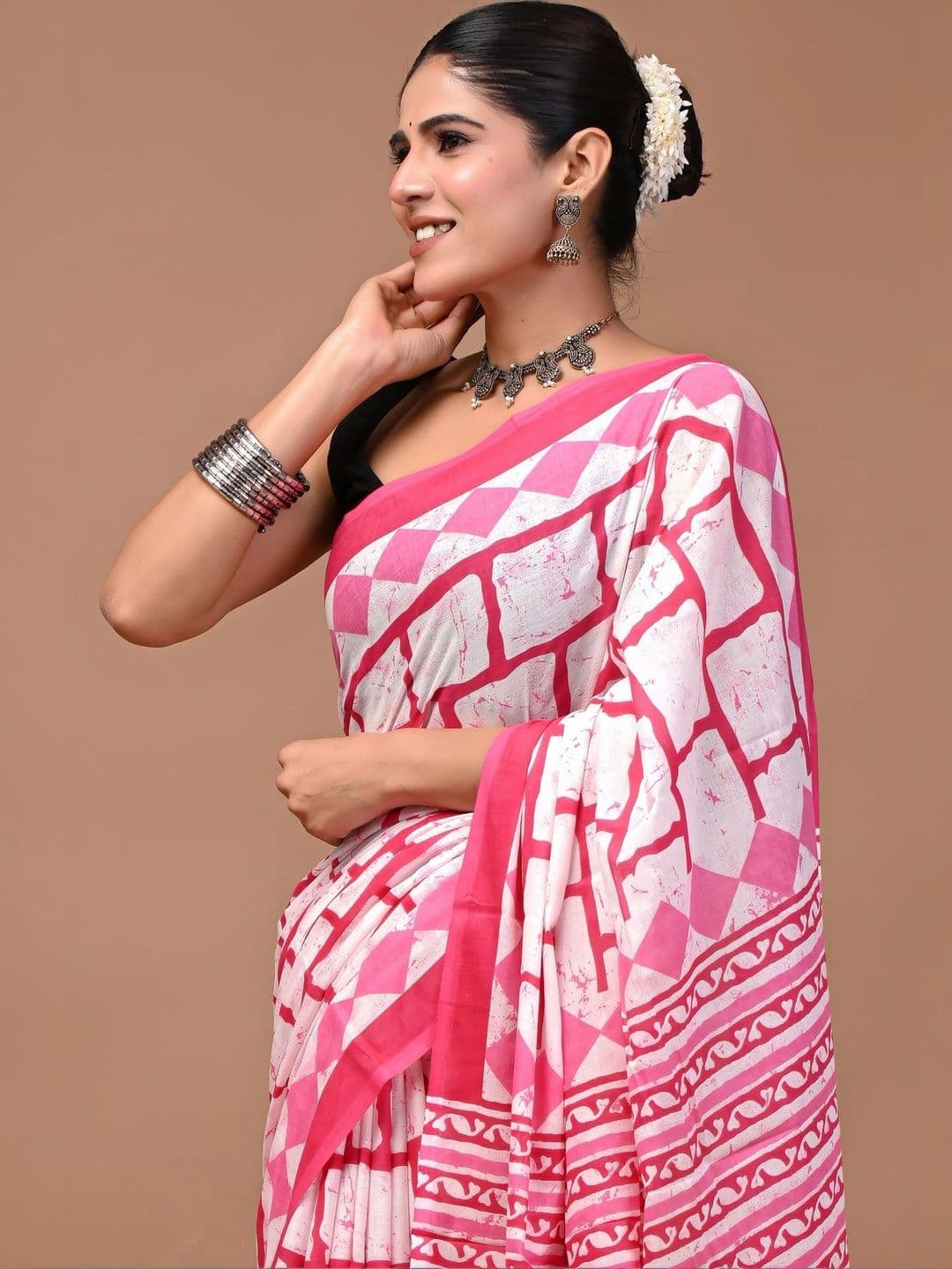 Anouk Batik Pure Cotton Block Print Saree thumbnail 3