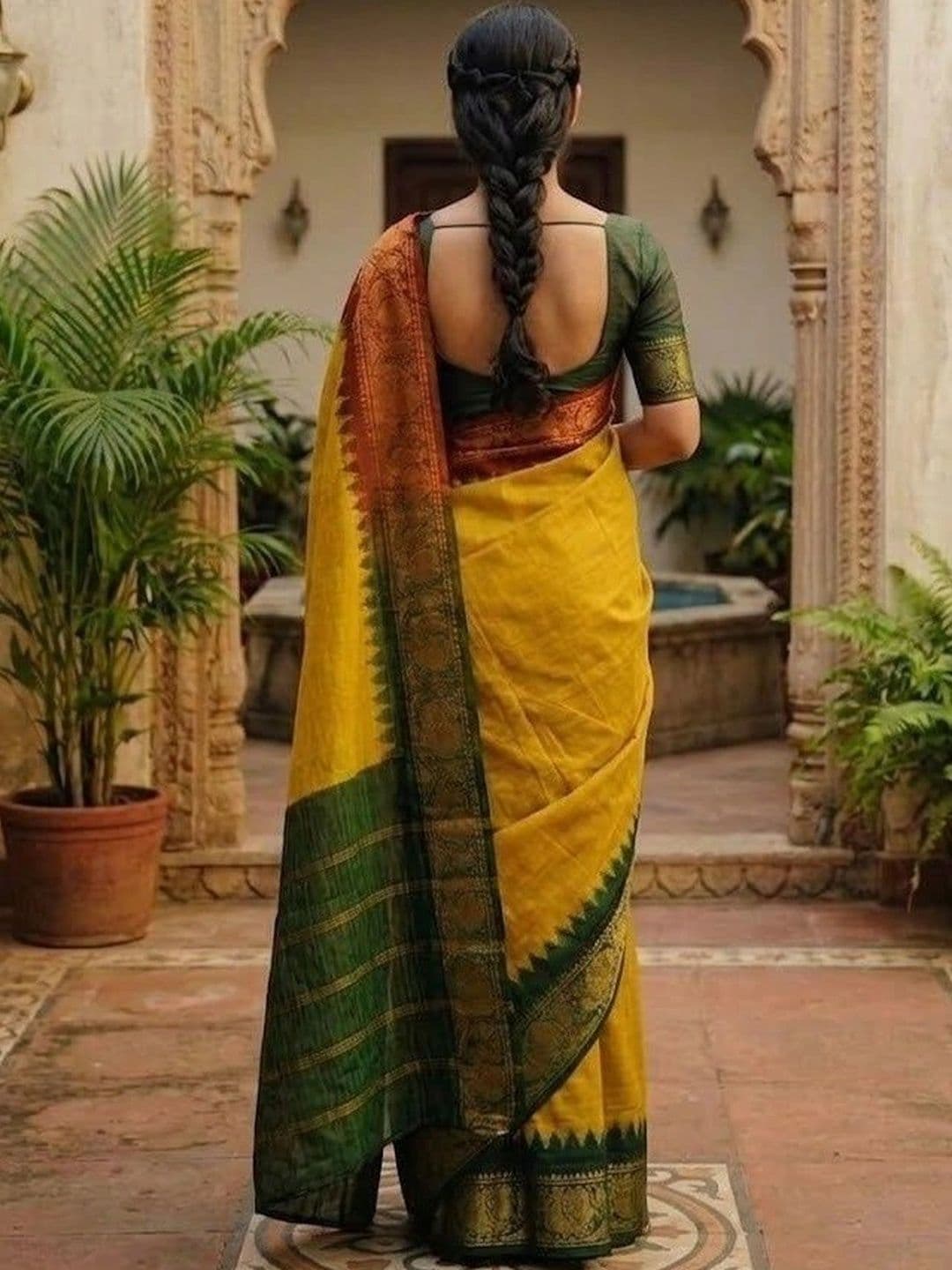 MITAL ENTERPRISE Striped Zari Art Silk Saree thumbnail 4