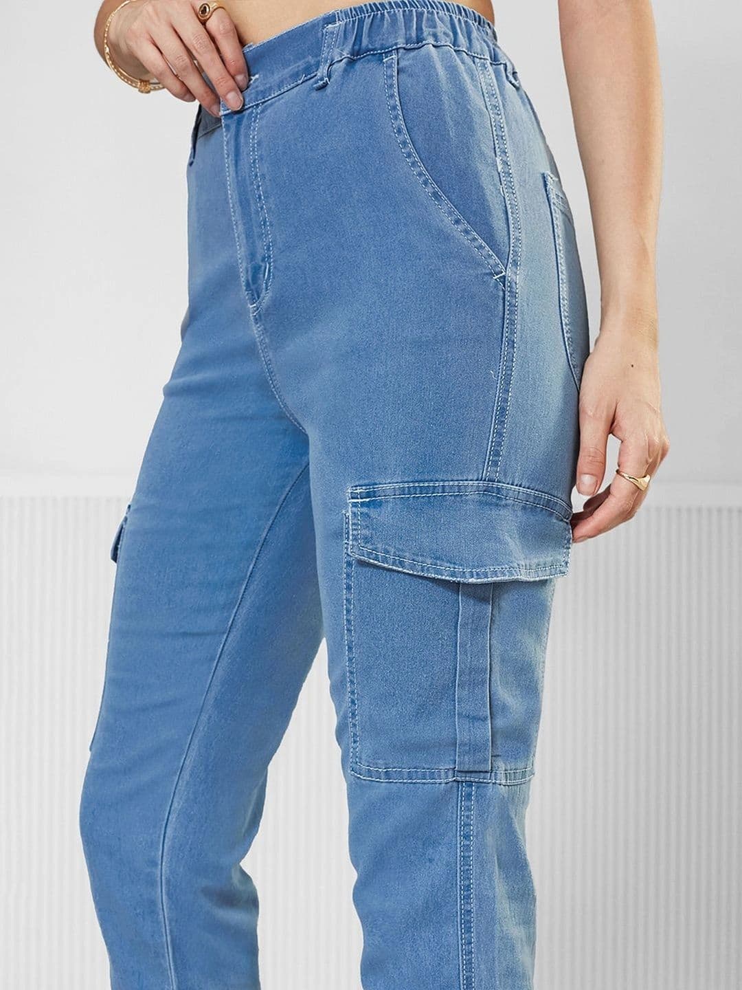 Mast & Harbour Women Regular Fit High-Rise Heavy Fade Stretchable Jeans thumbnail 4