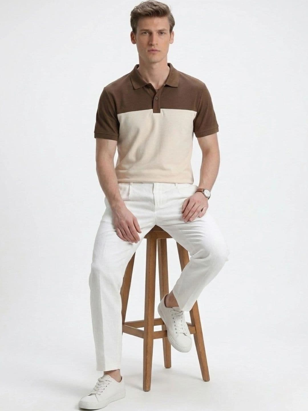 Kook N Keech Men Colourblocked Polo Collar T-shirt - view 1