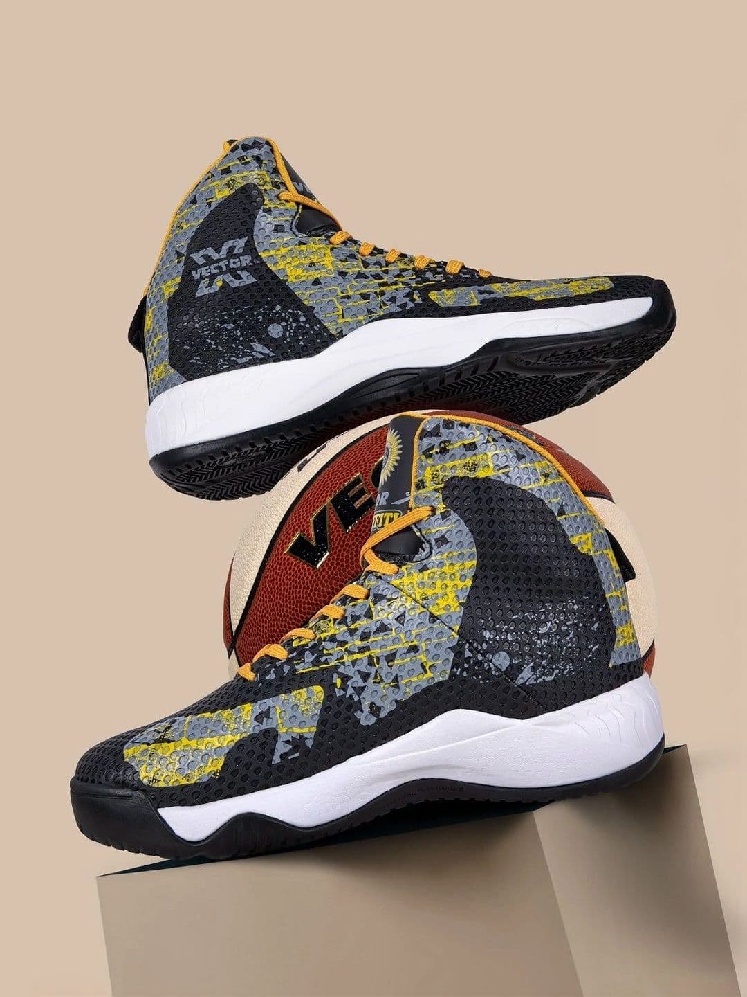 VECTOR X Graffiti Texture TPU Eva Rubber Sole Indoor Outdoor Lace Up Basketball Shoes thumbnail 5