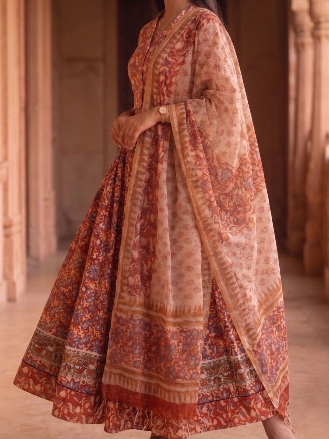 Avishya Printed Block Print Ready to Wear Lehenga & Blouse With Dupatta thumbnail 7