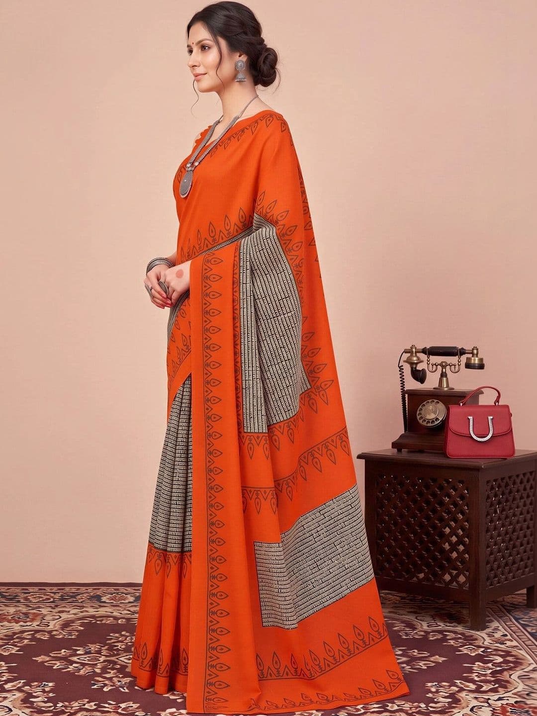 Anouk Ethnic Motifs Silk Blend Designer Bhagalpuri Saree thumbnail 3