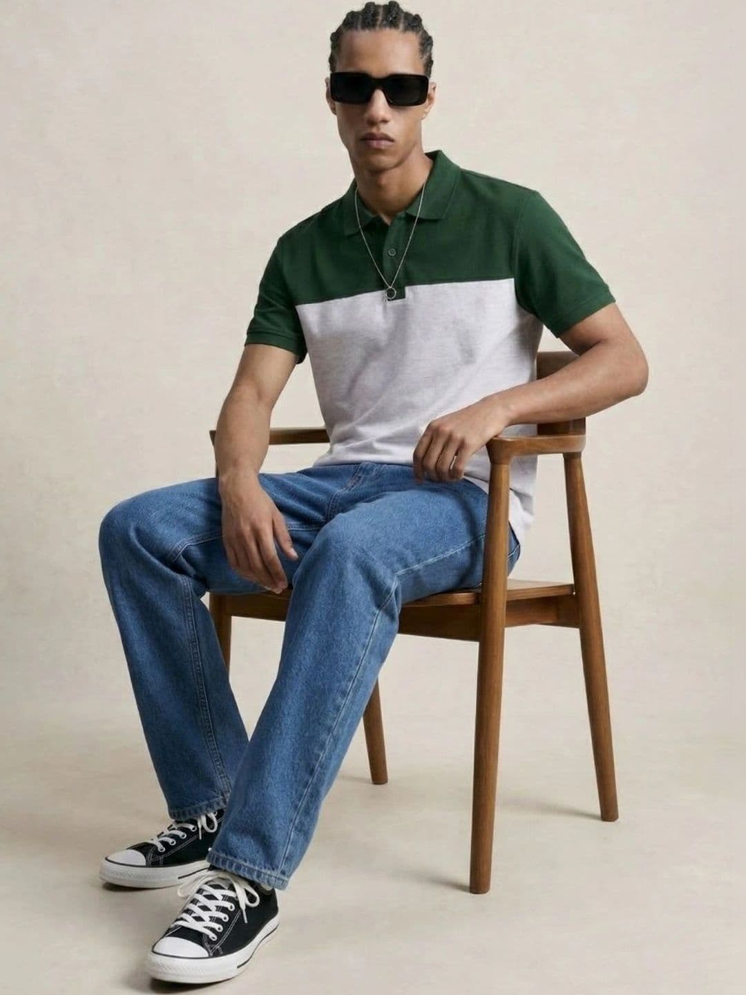 Kook N Keech Men Colourblocked Polo Collar T-shirt thumbnail 3