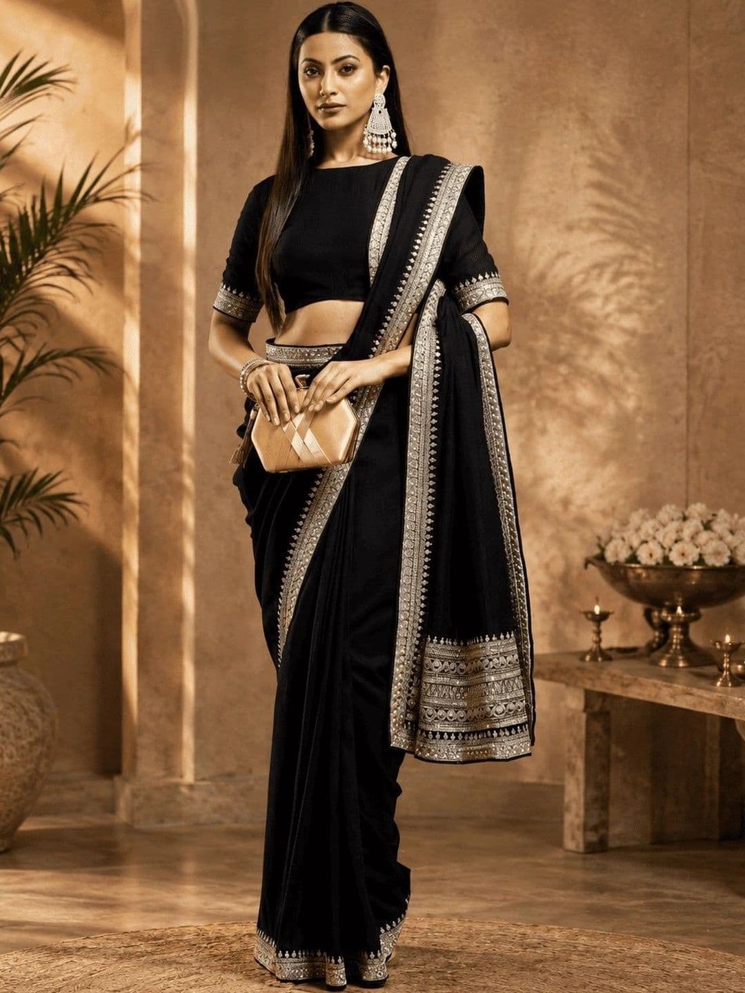 kasee Embellished Embroidered Silk Blend Heavy Work Saree - view 1
