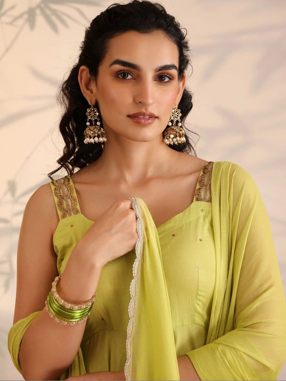 Khushal K Women Ethnic Motifs Embroidered Empire Thread Work Pure Cotton Kurta with Palazzos & With Dupatta thumbnail 6