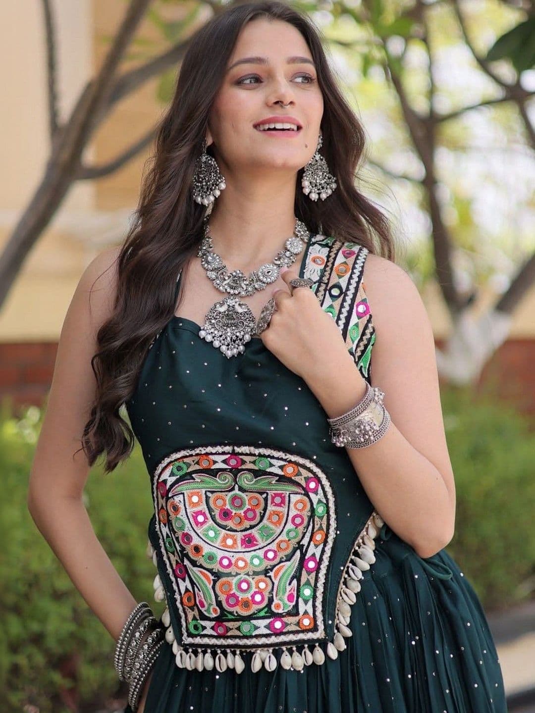wckrod Embellished Mirror Work Ready to Wear Lehenga & Semi-Stitched thumbnail 3