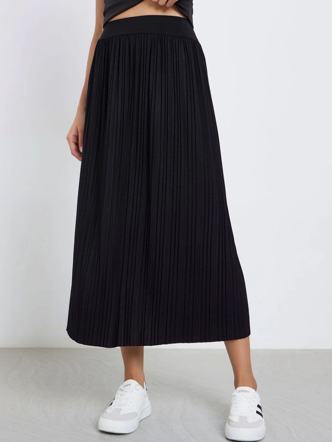 Styli Women Accordion Pleated Midi Flared Skirt - view 1