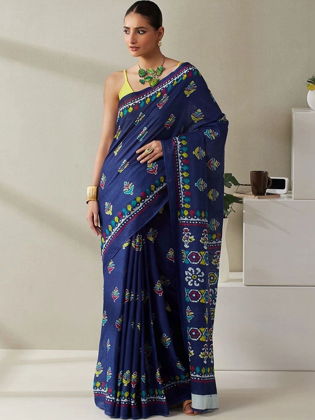 Garden Vareli Ethnic Motifs Pure Cotton Saree thumbnail 7