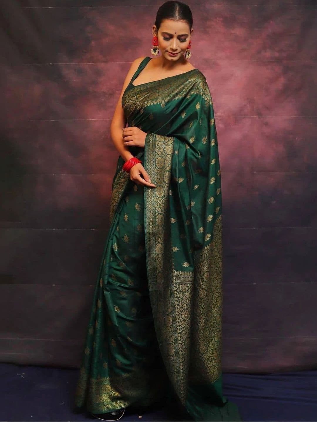 MARUTI VASTRAM Woven Design Zari Art Silk Banarasi Saree - view 1