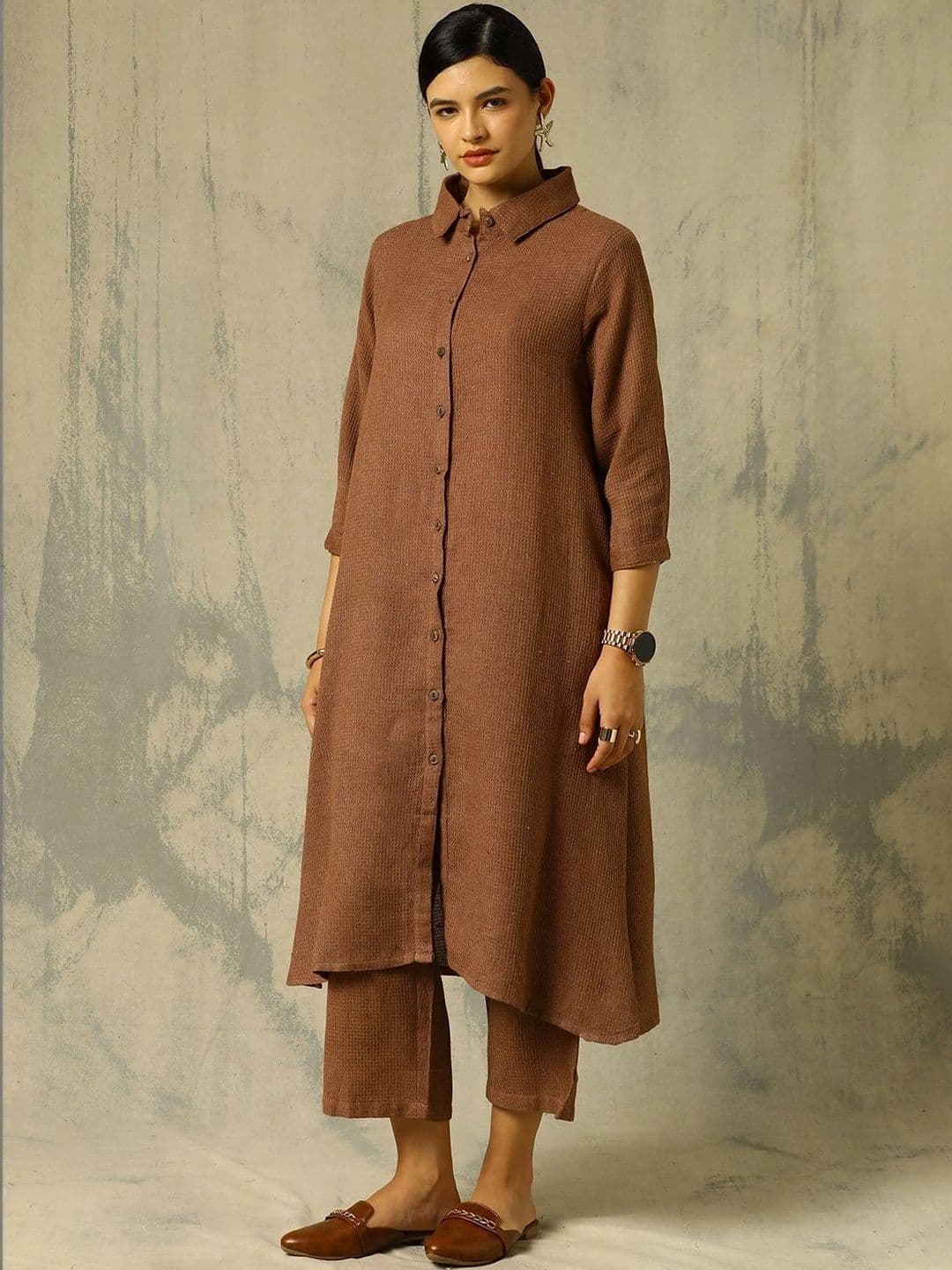 BLACK & BLAH BLAH Women Regular Pure Cotton Kurta with Trousers thumbnail 2