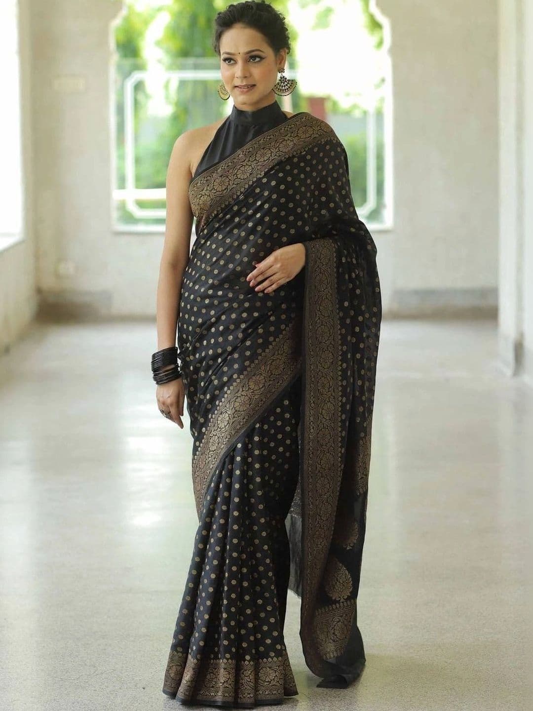 House Of Nazakat Woven Design Zari Art Silk Banarasi Saree thumbnail 2