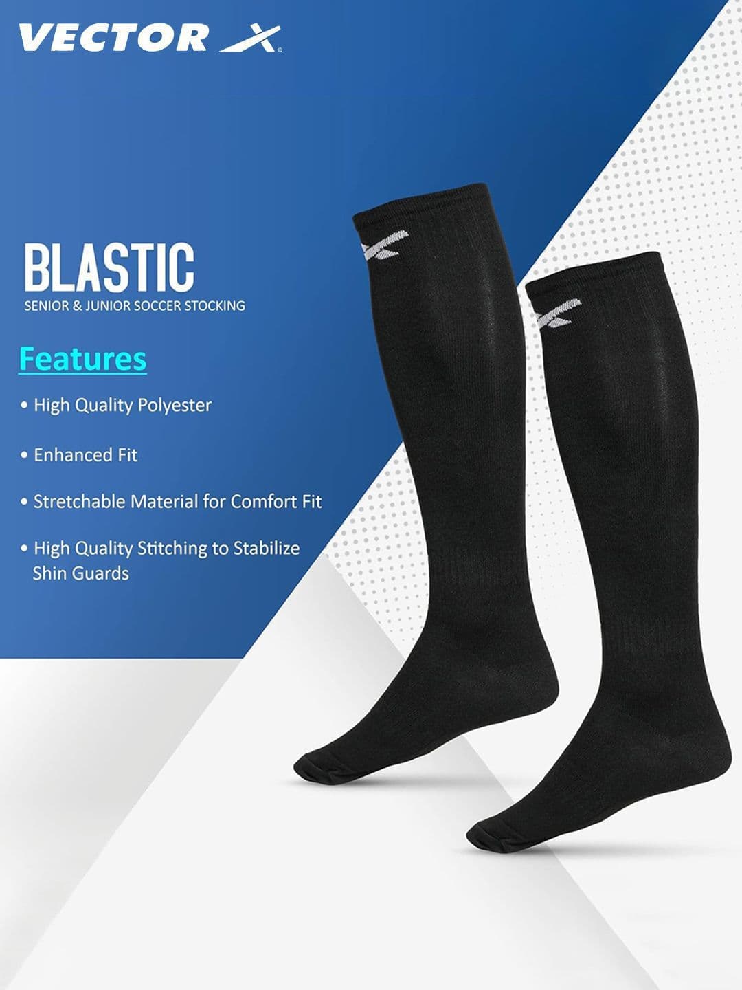 VECTOR X Men Titan Shoes with Pair of Shin Guard & Stockings Football Soccer Combo Kit thumbnail 4