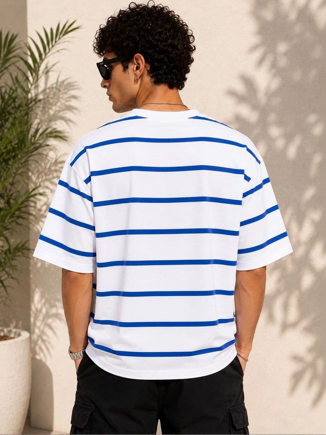 LAUREN ADAMS Men Relaxed Fit Striped Cotton T-shirt thumbnail 4