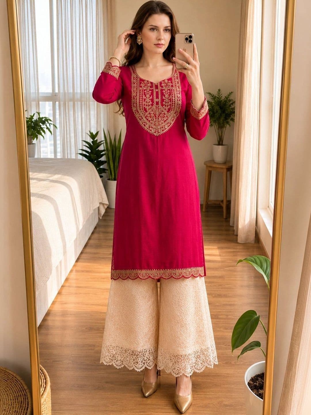 NARACHI TEXWORLD Women Ethnic Motifs Embroidered Kurta thumbnail 3