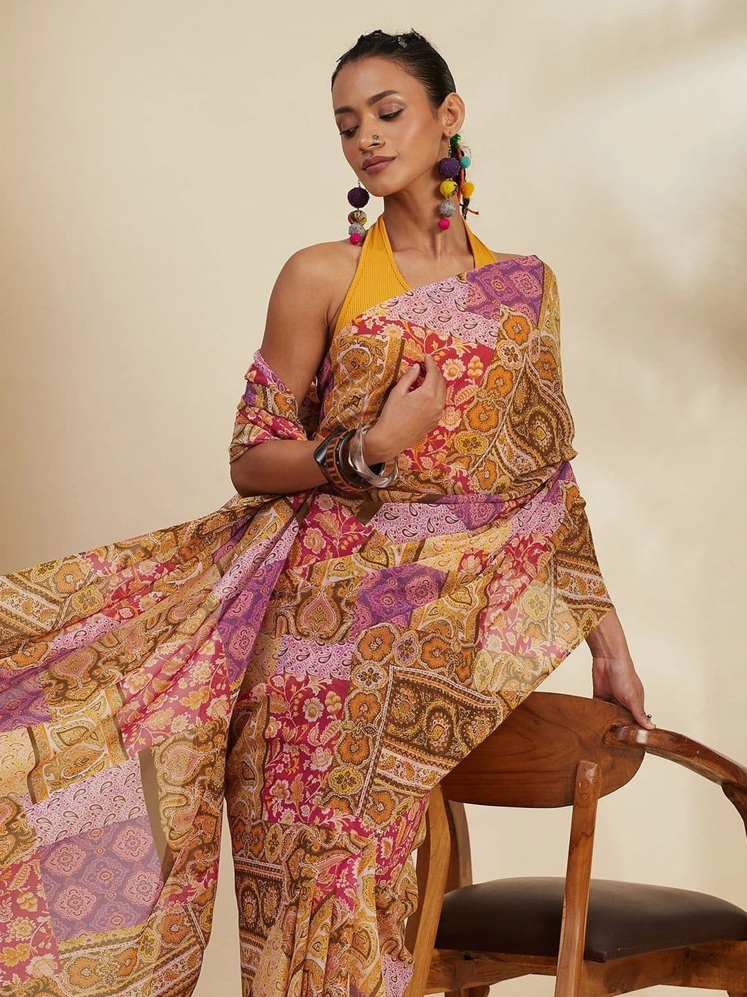 Garden Vareli Floral Pure Cotton Saree thumbnail 5