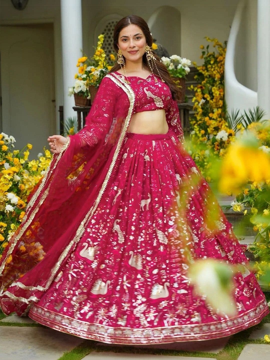 Kedar Fab Embroidered Semi-Stitched Lehenga & Unstitched Blouse With Dupatta thumbnail 4