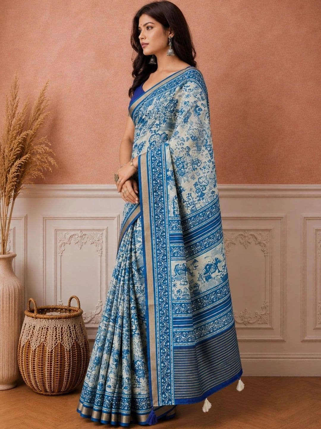 all about you Silk Cotton Designer Saree thumbnail 2