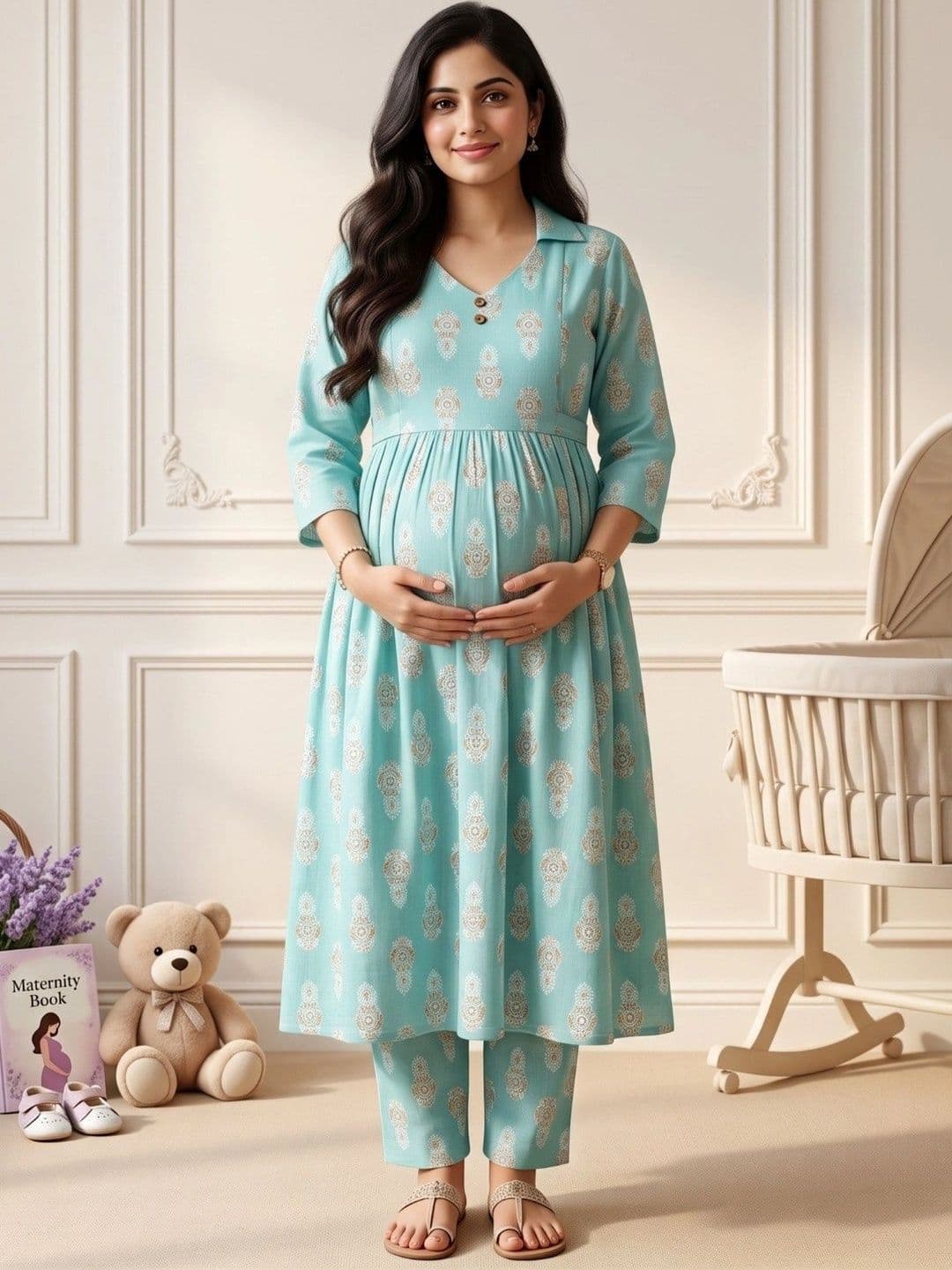 DUMMY SHAPE Women Ethnic Motifs Printed Empire Kurta with Trousers - view 1