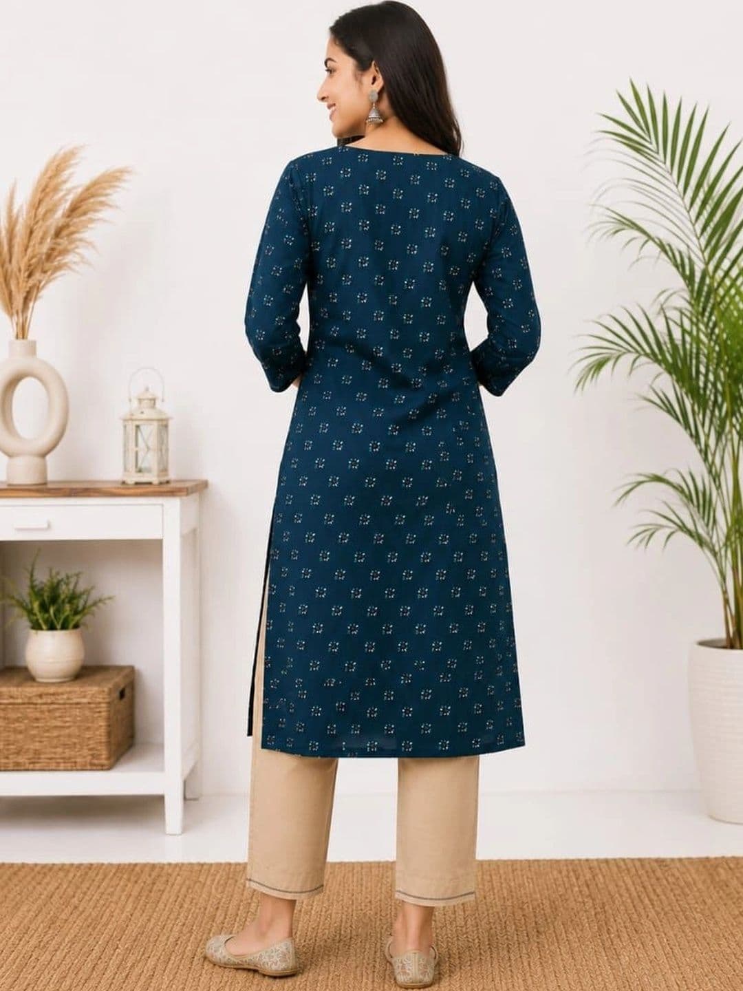 SHIFZ Women Ethnic Motifs Printed Thread Work Kurta thumbnail 4