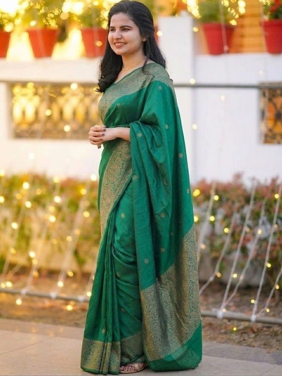 MITAL ENTERPRISE Woven Design Zari Art Silk Saree thumbnail 3