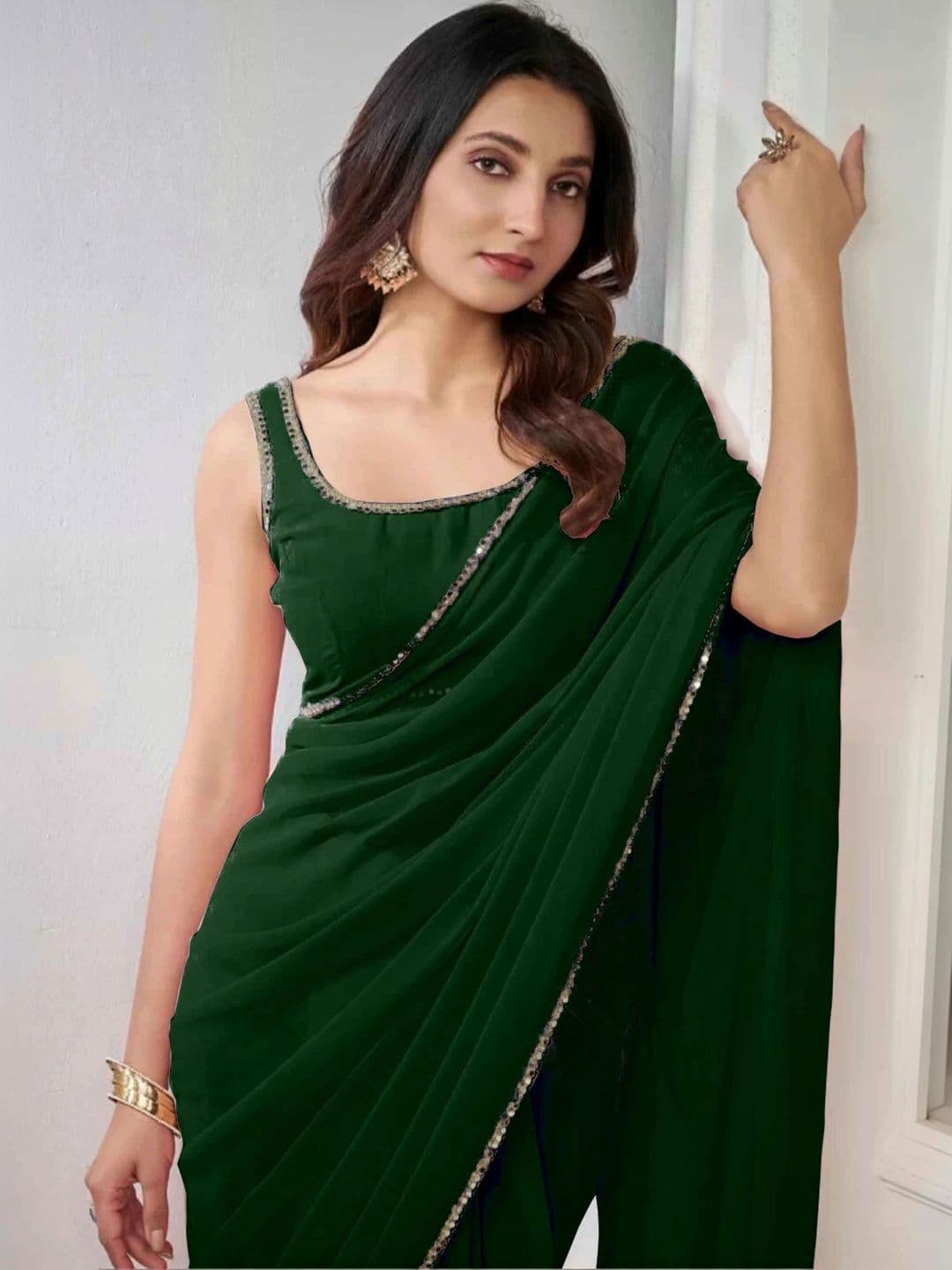 reeva fashion Mirror Work Saree thumbnail 3