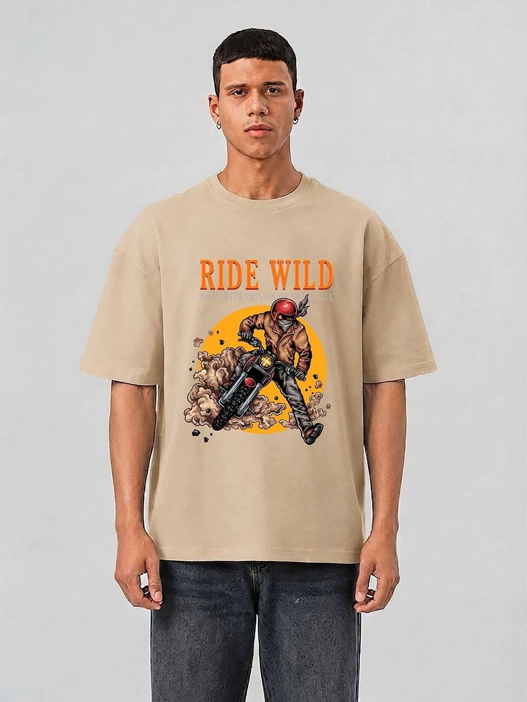 Mast & Harbour Men Printed Drop-Shoulder Sleeves T-shirt - view 1