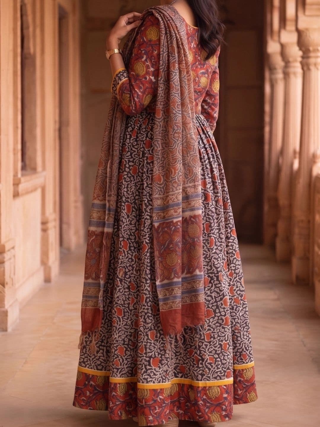 Avishya Printed Block Print Ready to Wear Lehenga & Blouse With Dupatta thumbnail 3
