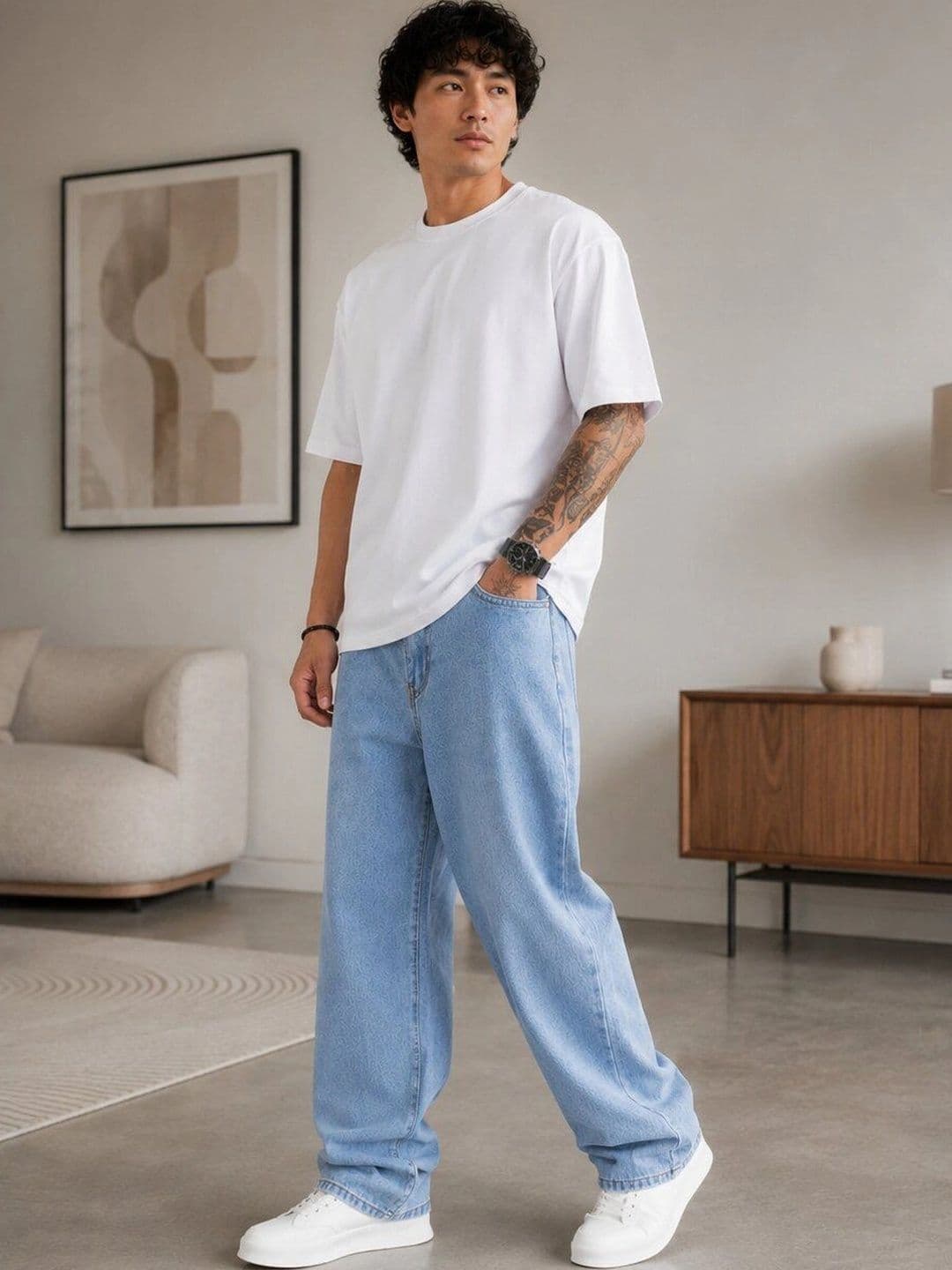 HIGH DENIM Men Straight Fit Mid-Rise Stretchable Jeans thumbnail 4