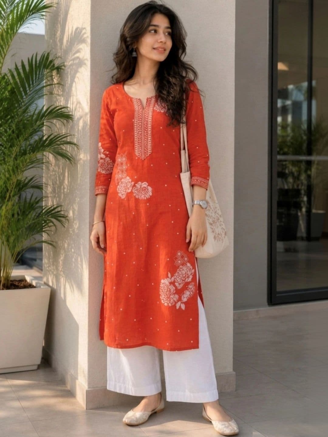 Zyla Women Floral Printed Thread Work Kurta thumbnail 4