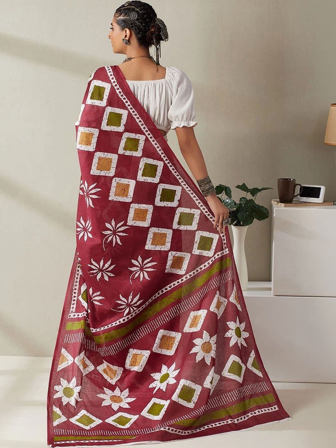 Garden Vareli Ethnic Motifs Pure Cotton Saree thumbnail 6