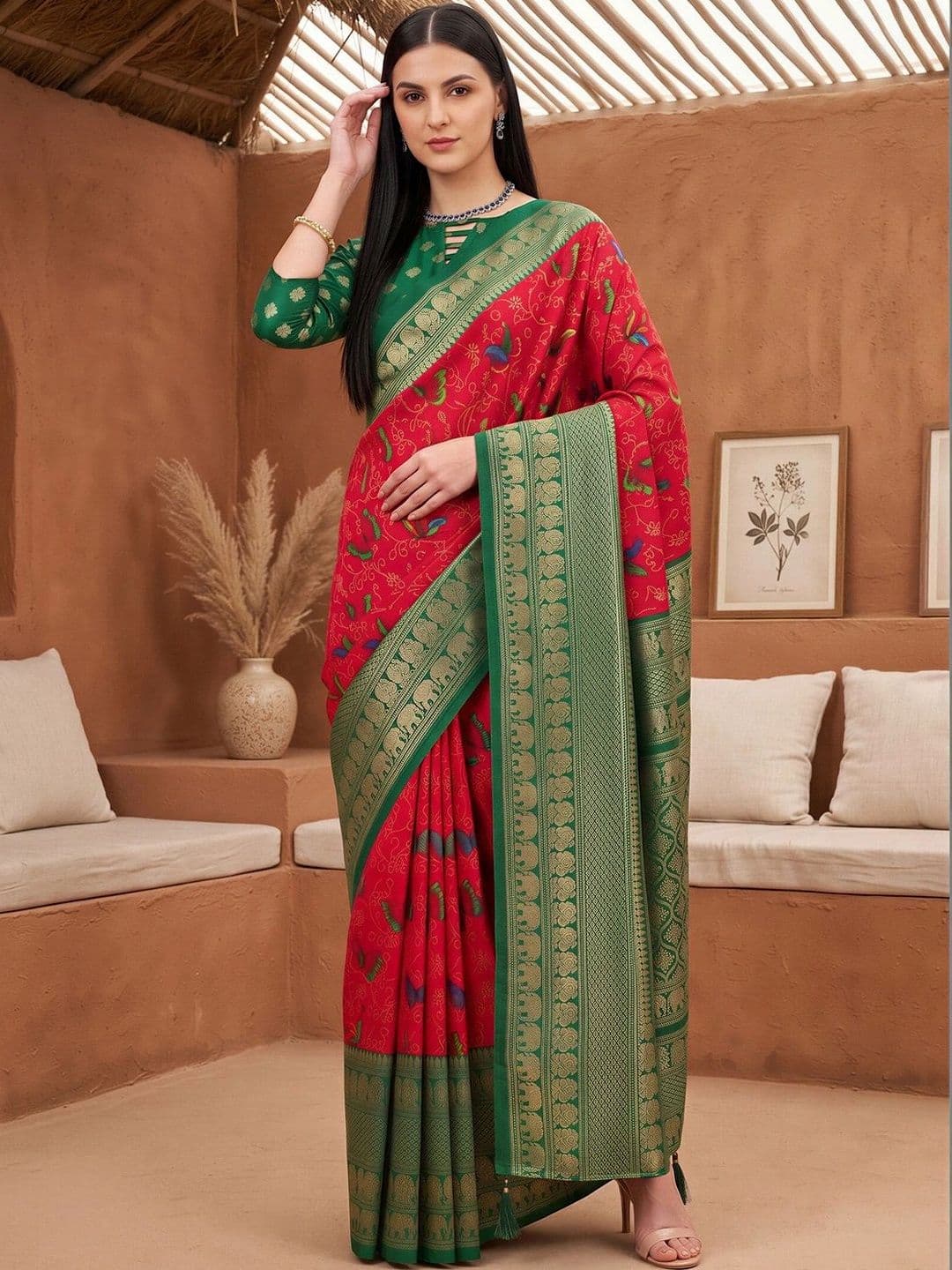 Anouk Embellished Zari Designer Banarasi Saree - view 1