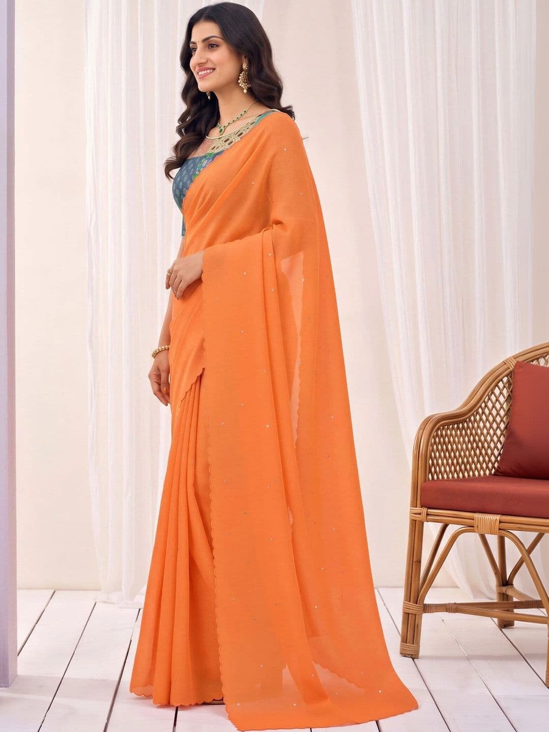 Anouk Floral Designer Saree thumbnail 6