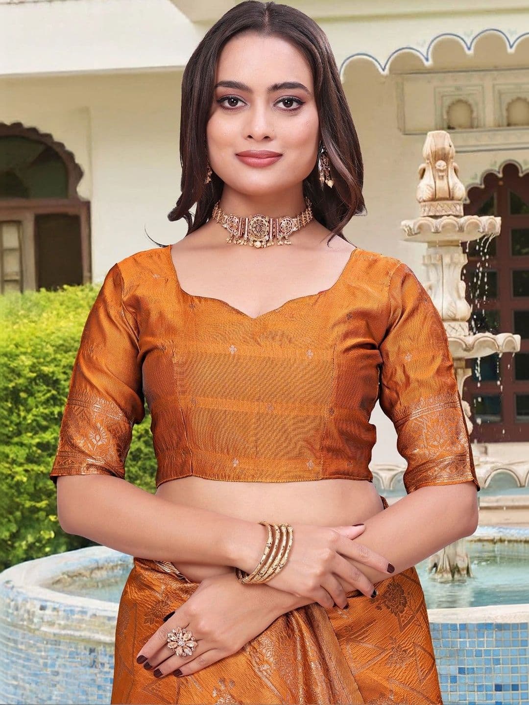 KALINI Woven Design Zari Silk Blend Saree thumbnail 3