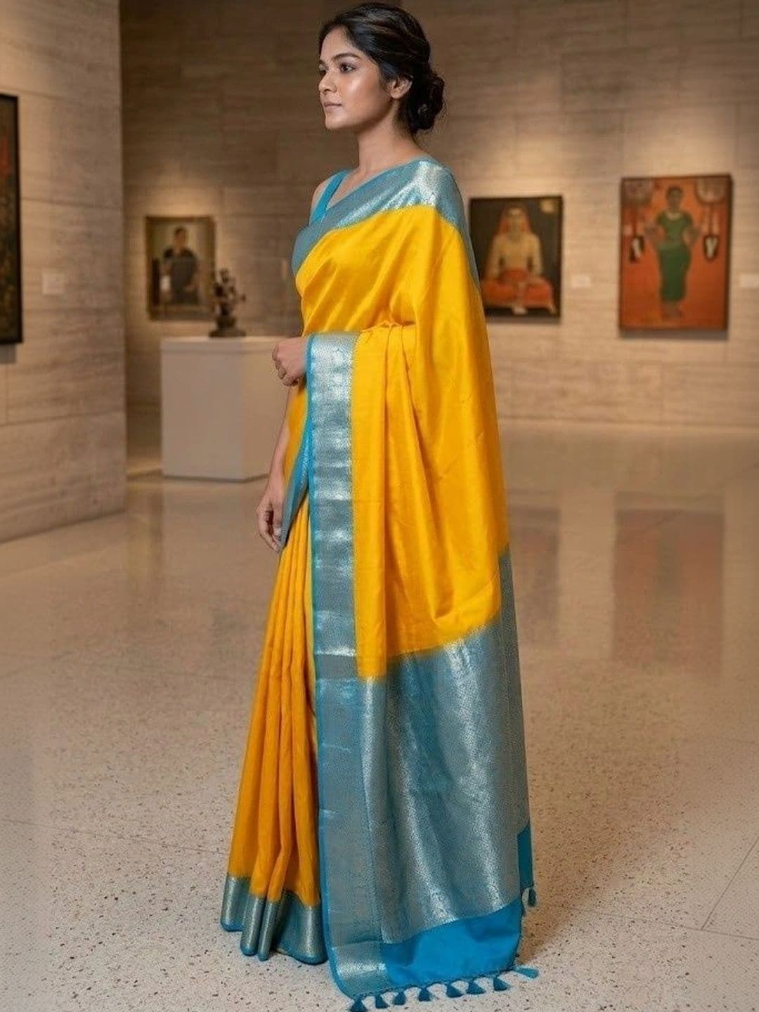 MITAL ENTERPRISE Zari Art Silk Saree thumbnail 3