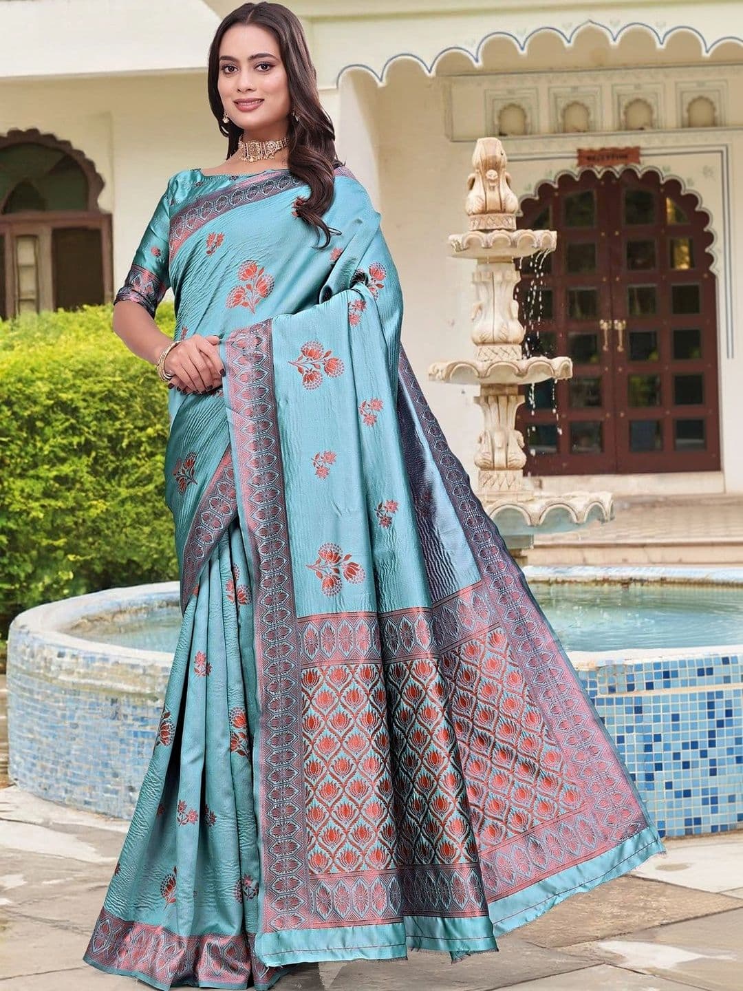 KALINI Woven Design Zari Silk Blend Saree thumbnail 4