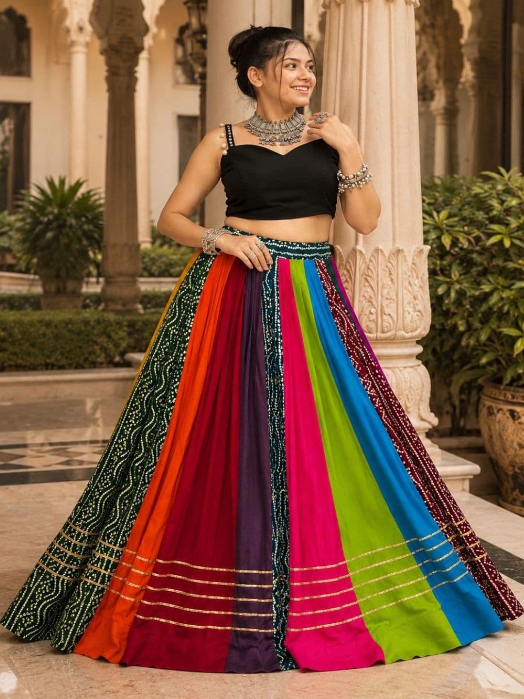 House of Pataudi Semi-Stitched Lehenga & Unstitched thumbnail 4