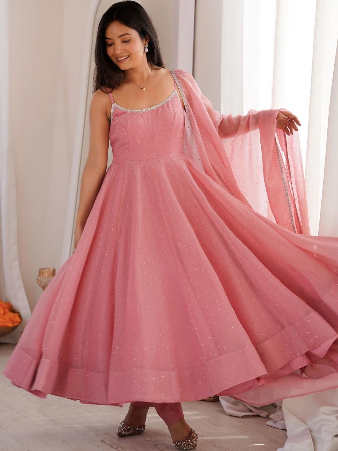 HERE&NOW Women Empire Kurta with Trousers & With Dupatta - view 1