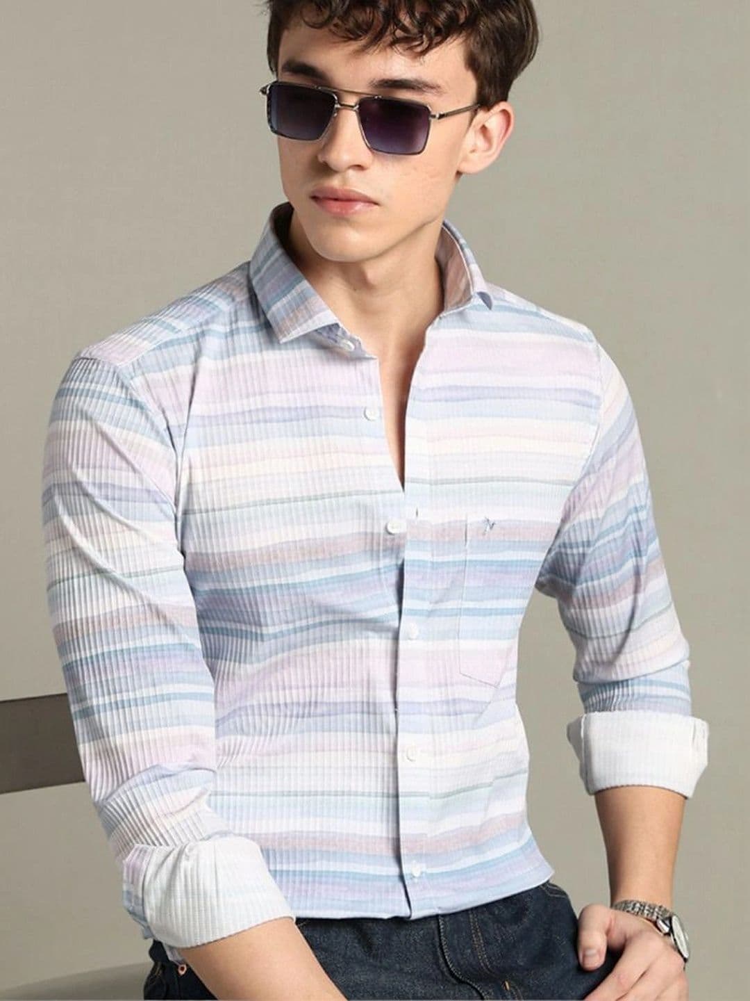 BLUEISLAND Men Comfort Multi Stripes Striped Casual Shirt - view 1