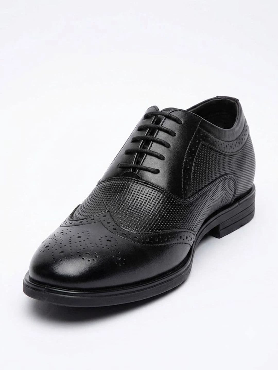 HERE&NOW Men Textured Round Toe Lace-Ups Formal Brogues Shoes thumbnail 2